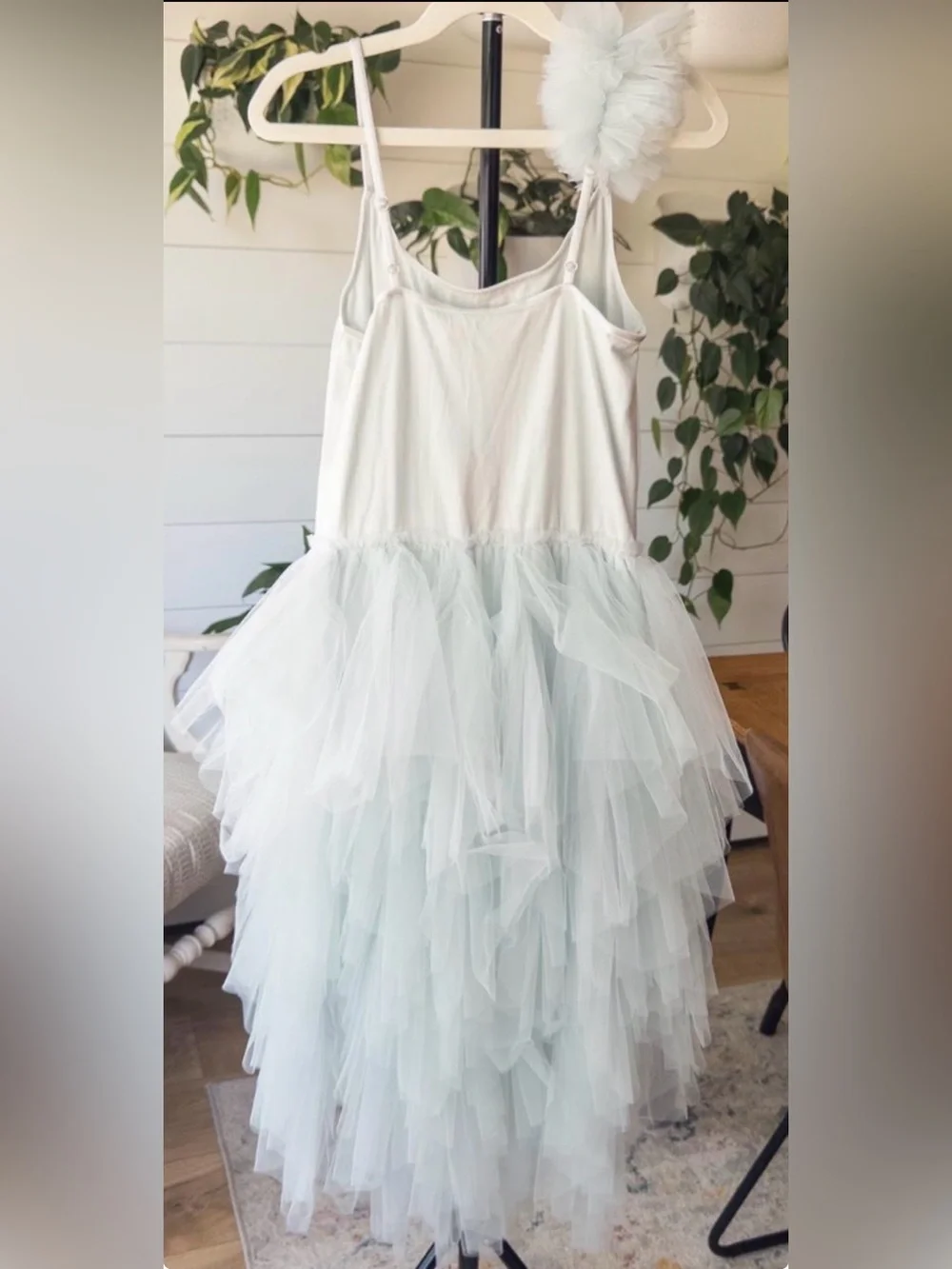 Tutu du monde Girls Mint Floral Tulle Party Dress with Headband size 10-11